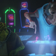 Cid from The Bad Batch watches as her patrons play holochess.